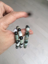 Load image into Gallery viewer, Size 58-64mm 100% natural type A dark green/yellow/brown jadeite jade beads bracelet S69