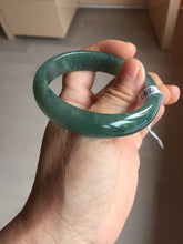 Load image into Gallery viewer, 53.8mm Certified Type A 100% Natural Light Green/Blue/Gray With Flying Snow Guatemala Jadeite Bangle PH267-1242