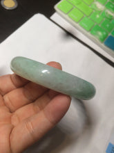 Load image into Gallery viewer, 55.7mm Certified type A 100% Natural icy watery sunny green Jadeite bangle AY25-1702