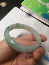 Load image into Gallery viewer, 55.7mm Certified type A 100% Natural icy watery sunny green Jadeite bangle AY25-1702