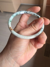 Load image into Gallery viewer, 60.2mm certified Type A 100% Natural sunny green red brown slim round cut Jadeite Jade bangle PH209-6198