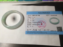 Load image into Gallery viewer, 55mm Certified type A 100% Natural super icy watery sunny green Jadeite bangle AY26-1659