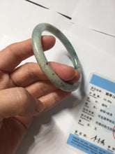 Load image into Gallery viewer, 56.8mm Certified Type A 100% Natural light green/yellow/red strawberry jelly Jadeite Jade bangle AA87-3950