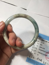 Load image into Gallery viewer, 56.8mm Certified Type A 100% Natural light green/yellow/red strawberry jelly Jadeite Jade bangle AA87-3950