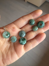 Load image into Gallery viewer, 11-13.7mm Type A 100% Natural dark green gray(油青) Abacus-Bead Peace and Safety Guardian Donuts Buckle jadeite Pendant group PA206(add on item)