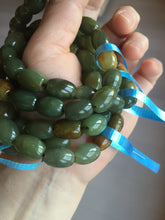 Load image into Gallery viewer, 100% Natural 12x9mm green/yellow olives shape nephriteJade bead bracelet group HE92