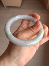 Load image into Gallery viewer, 58.4mm Certified Type A 100% Natural light green chubby round cut Jadeite Jade bangle BM36-0023