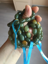 Load image into Gallery viewer, 100% Natural 12x9mm green/yellow olives shape nephriteJade bead bracelet group HE92