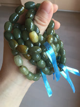 Load image into Gallery viewer, 100% Natural 12x9mm green/yellow olives shape nephriteJade bead bracelet group HE92