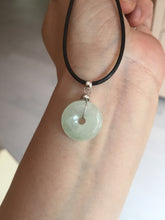 Load image into Gallery viewer, 15-17mm Type A 100% Natural icy watery light green yellow white clear Jadeite Jade Safety Guardian Button donut Pendant group AF97
