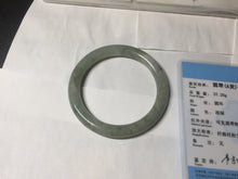 Load image into Gallery viewer, 55.5mm Certified type A 100% Natural light green gray round cut Jadeite bangle PD41-9580