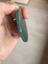 Load image into Gallery viewer, 51.8mm 100% natural blue/black/gray with fly snow Guatemala jadeite jade Guanyin (观音) safe and sound pendant/worry stone/decor BK111