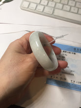 Load image into Gallery viewer, 52.5mm Certificated Type A100% green/white thin Jadeite Jade bangle F10-1164