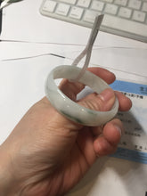Load image into Gallery viewer, 52.5mm Certificated Type A100% green/white thin Jadeite Jade bangle F10-1164