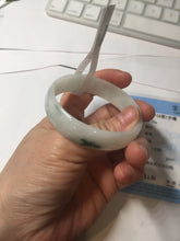 Load image into Gallery viewer, 52.5mm Certificated Type A100% green/white thin Jadeite Jade bangle F10-1164