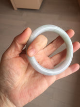 Load image into Gallery viewer, 58.4mm Certified Type A 100% Natural light green chubby round cut Jadeite Jade bangle BM36-0023