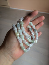 Load image into Gallery viewer, 100% natural type A green/purple/brown/yellow jadeite jade beads bracelet AQ76