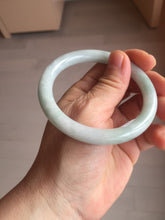 Load image into Gallery viewer, 56.4mm certified 100% natural Type A light green white round cut jadeite jade bangle BS4-9557
