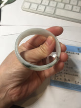 Load image into Gallery viewer, 52.5mm Certificated Type A100% green/white thin Jadeite Jade bangle F10-1164