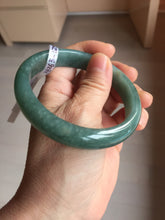 Load image into Gallery viewer, 61.5mm Certified Type A 100% Natural Light Green/Blue/Gray With Flying Snow Guatemala Jadeite Bangle PH263-1244