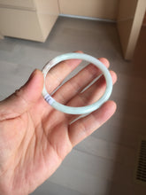 Load image into Gallery viewer, 54.5mm certified Type A 100% Natural light green red brown slim round cut Jadeite Jade bangle PH208-6181