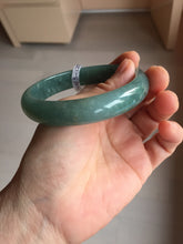 Load image into Gallery viewer, 61.5mm Certified Type A 100% Natural Light Green/Blue/Gray With Flying Snow Guatemala Jadeite Bangle PH263-1244