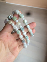 Load image into Gallery viewer, 100% natural type A green/purple/brown/yellow jadeite jade beads bracelet AQ76
