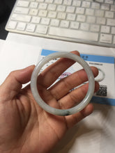 Load image into Gallery viewer, 56mm Certified Type A 100% Natural light green purple slim round cut Jadeite bangle PB175-9123