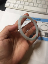 Load image into Gallery viewer, 56mm Certified Type A 100% Natural light green purple slim round cut Jadeite bangle PB175-9123