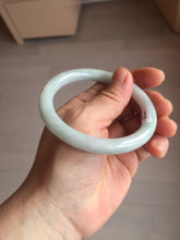 Load image into Gallery viewer, 56.4mm certified 100% natural Type A light green white round cut jadeite jade bangle BS4-9557