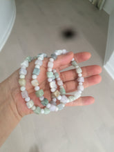 Load image into Gallery viewer, 100% natural type A green/purple/brown/yellow jadeite jade beads bracelet AQ76