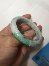 Load image into Gallery viewer, 54.6mm certified Type A 100% Natural sunny green white purple Jadeite Jade bangle BQ46-4148