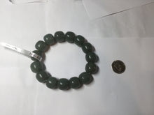 Load image into Gallery viewer, 100% Natural 13.8x13mm green/yellow/brown/blue/gray vintage style nephrite Jade bead man bracelet HF22