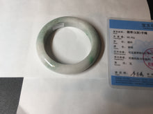 Load image into Gallery viewer, 54.5mm Certified 100% natural Type A sunny green/white chubby jadeite jade bangle BK96-0319