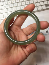 Load image into Gallery viewer, 53mm Certified 100% Natural light green yellow gray Deep Lake Water Green Nephrite Bangle HN178-6937