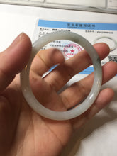 Load image into Gallery viewer, 56mm Certified Type A 100% Natural light green purple slim round cut Jadeite bangle PB175-9123