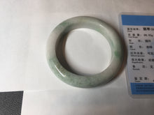 Load image into Gallery viewer, 54.5mm Certified 100% natural Type A sunny green/white chubby jadeite jade bangle BK96-0319