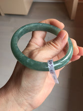 Load image into Gallery viewer, 61.4mm Certified Type A 100% Natural Light Green/Blue/Gray With Flying Snow Guatemala Jadeite Bangle PH266-1243