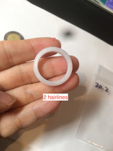 Load image into Gallery viewer, 20.2mm size 10 1/2 100% natural type A green/white jadeite jade band ring G105- 10 1/2