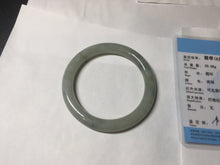 Load image into Gallery viewer, 55.5mm Certified type A 100% Natural light green gray round cut Jadeite bangle PD43-9583