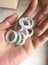 Load image into Gallery viewer, 100% natural type A icy watery green/white/yellow/purple jadeite jade band ring group R111
