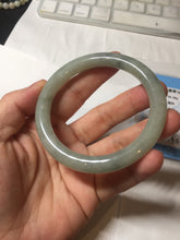 Load image into Gallery viewer, 55.5mm Certified type A 100% Natural light green gray round cut Jadeite bangle PD43-9583