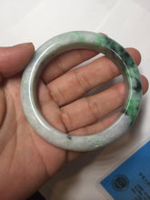 Load image into Gallery viewer, 54.6mm certified Type A 100% Natural sunny green white purple Jadeite Jade bangle BQ46-4148