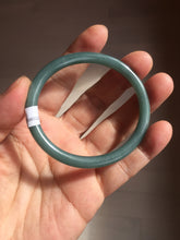 Load image into Gallery viewer, 51.5mm Certified Type A 100% Natural dark green/blue/gray Guatemala slim round cut oval Jadeite bangle BP190-2467