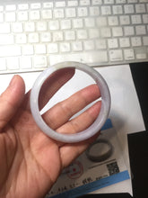Load image into Gallery viewer, 57.7mm Certified Type A 100% Natural light purple white gray Jadeite bangle BH99-2161