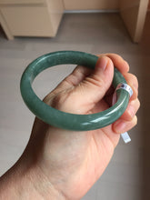 Load image into Gallery viewer, 61.4mm Certified Type A 100% Natural Light Green/Blue/Gray With Flying Snow Guatemala Jadeite Bangle PH266-1243