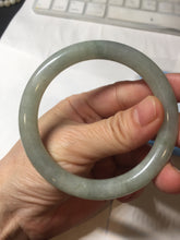 Load image into Gallery viewer, 55.5mm Certified type A 100% Natural light green gray round cut Jadeite bangle PD43-9583