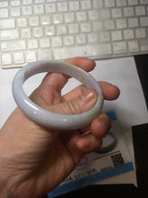 Load image into Gallery viewer, 57.7mm Certified Type A 100% Natural light purple white gray Jadeite bangle BH99-2161