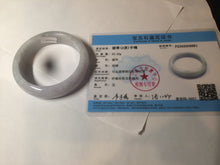 Load image into Gallery viewer, 56mm Certified type A 100% Natural purple/white chubby Jadeite bangle AZ133-9661