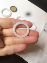 Load image into Gallery viewer, 20.2mm size 10 1/2 100% natural type A green/white jadeite jade band ring G105- 10 1/2